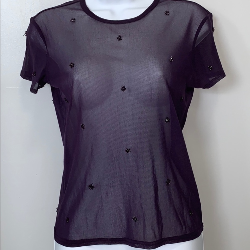 NY & CO sheer beaded t-shirt